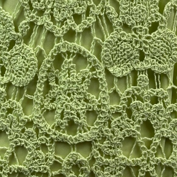 π House of Harlow β Crochet Lace Maxi Dress | Key Lime Green | Large | Worn 1X - Picture 3 of 10